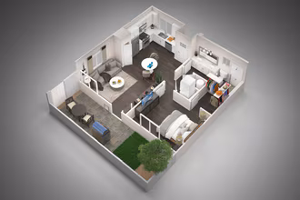 1 Bedroom, 1 Bathroom 202 floor plan